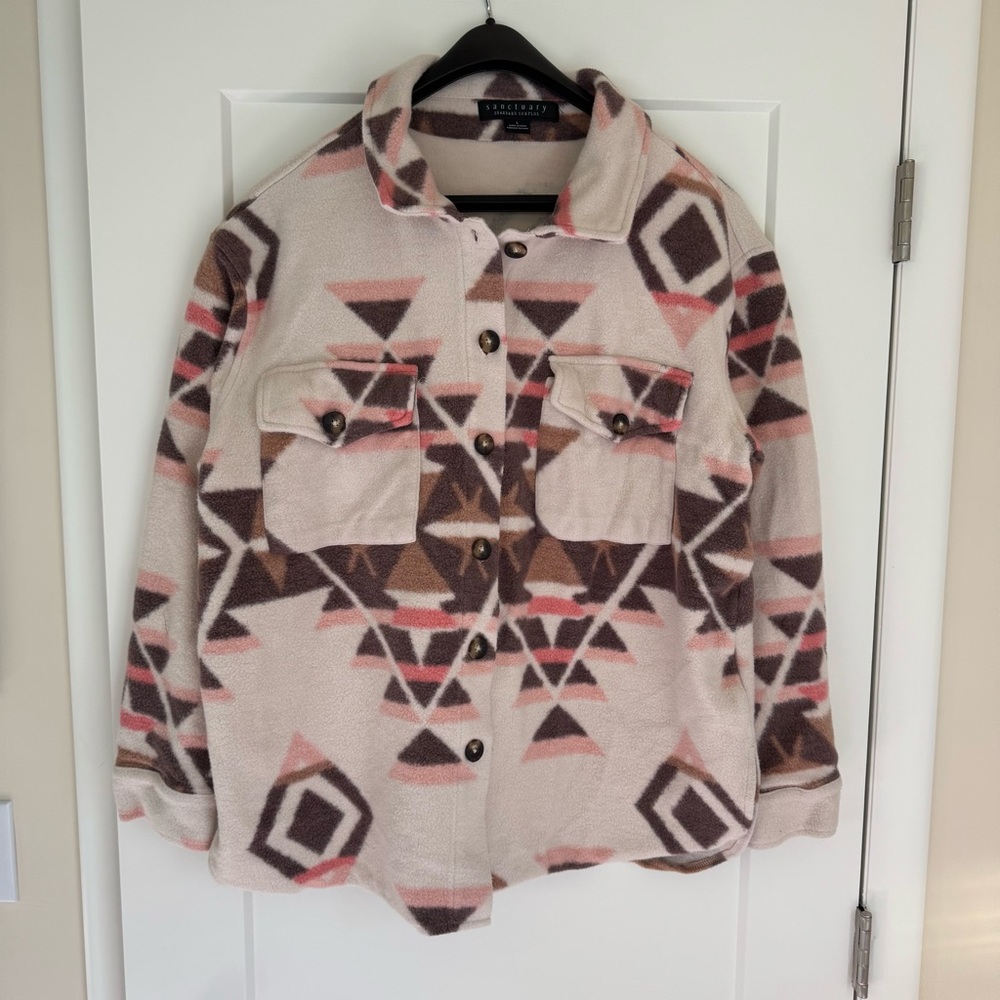 Sanctuary Southwestern Fleece Shirt Jacket Women’s Large